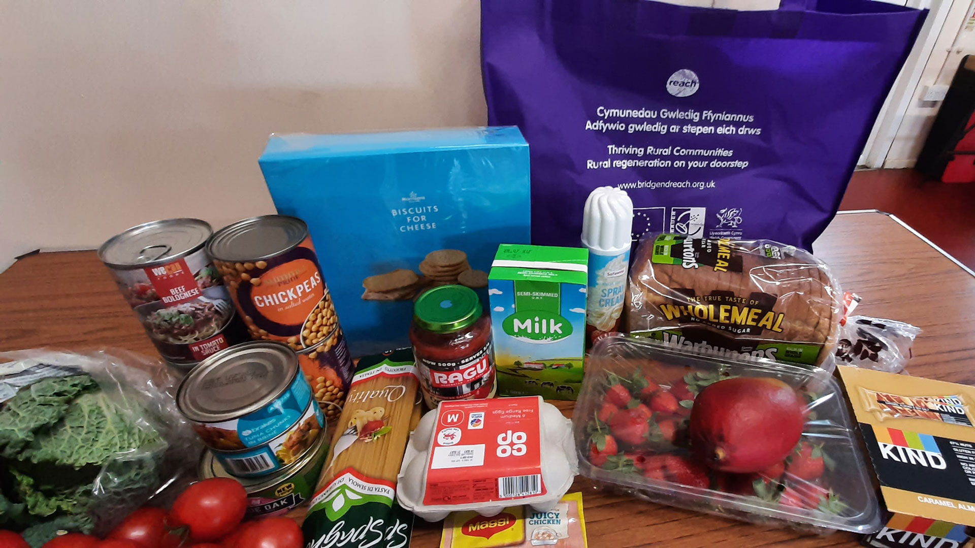 Photo of food items on pantry table